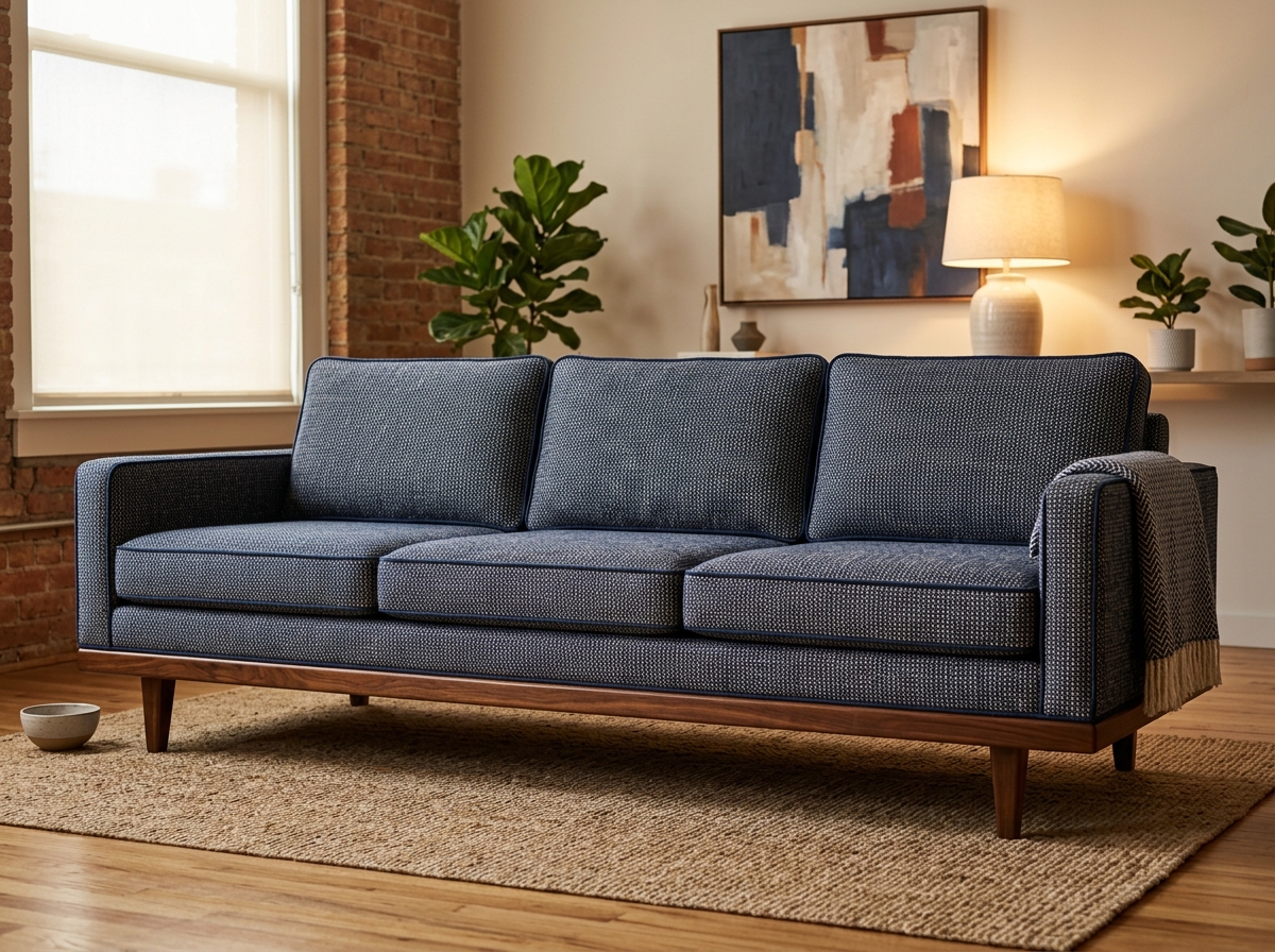 After: Fully restored high-resilience foam L-shape sofa in DLF Phase 2